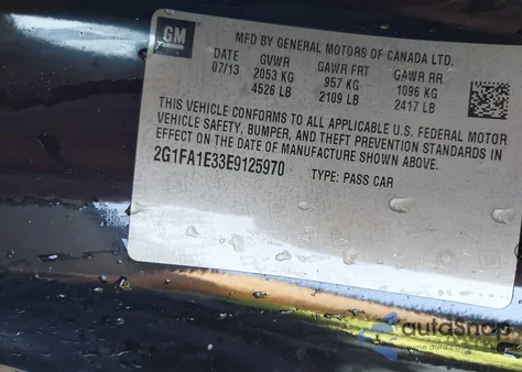 2014 Chevrolet Camaro 2Ls из США, поврежденный, VIN 2G1FA1E33E9125970